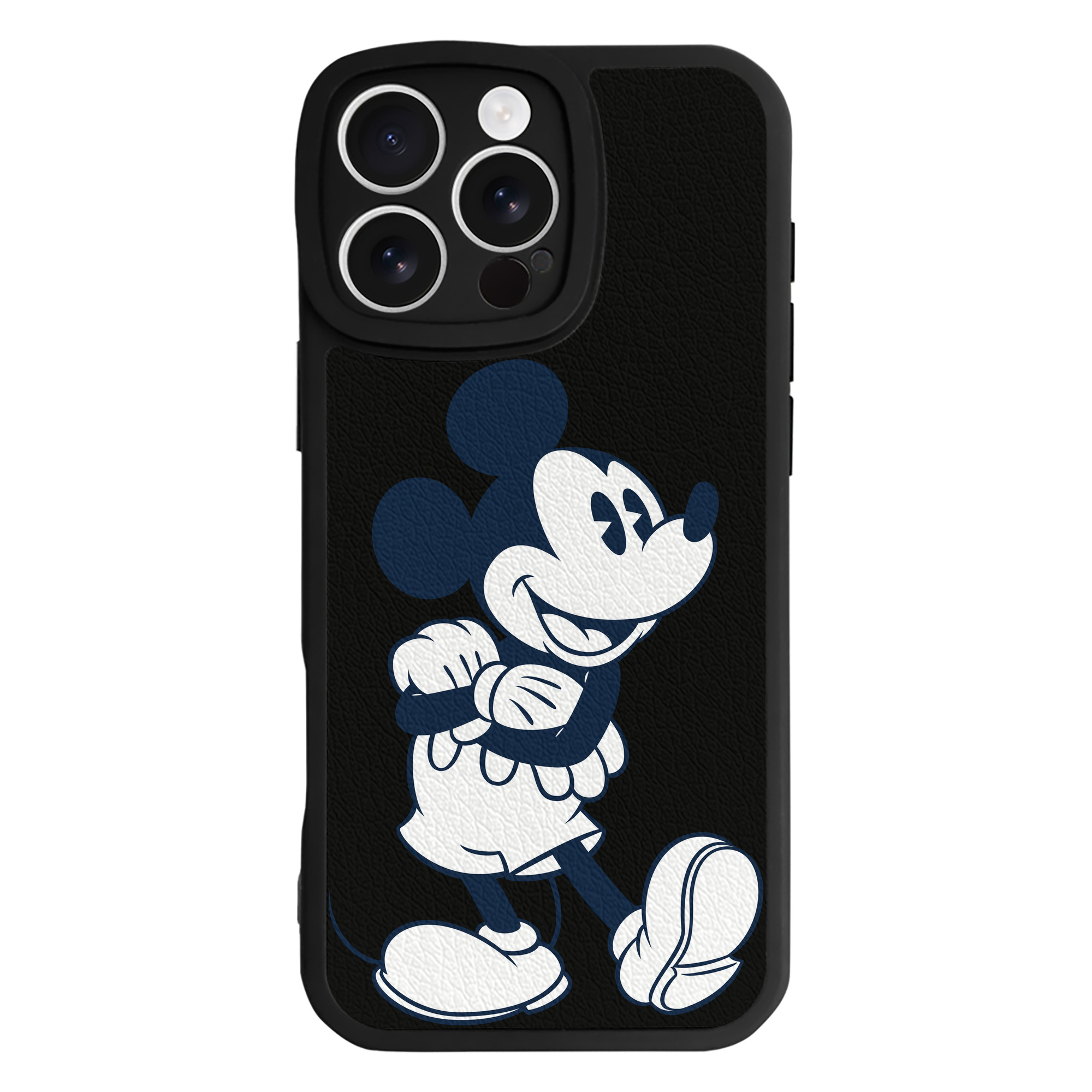 （画像用） ミッキーマウス Mickey Mouse 【iPhone 16シリーズ対応】シリコンスマホケース（レザー調） 材質：シリコン